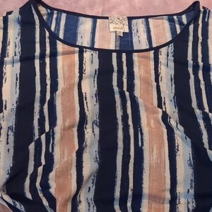 NAIF Blue and Black Sleeveless Blouse